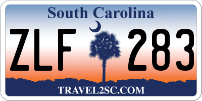 SC license plate ZLF283