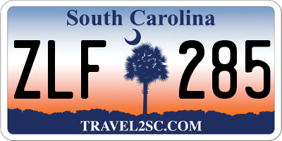 SC license plate ZLF285