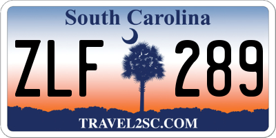 SC license plate ZLF289