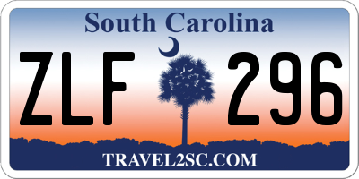 SC license plate ZLF296