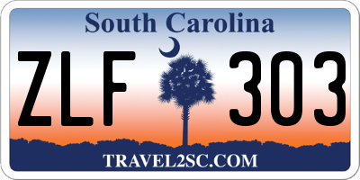 SC license plate ZLF303