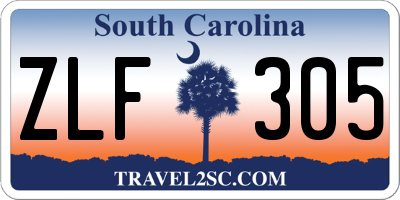 SC license plate ZLF305