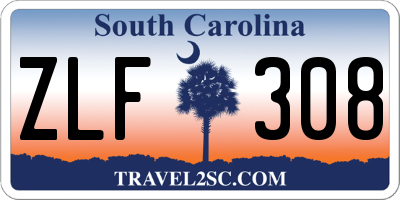 SC license plate ZLF308