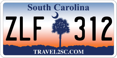 SC license plate ZLF312