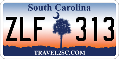 SC license plate ZLF313