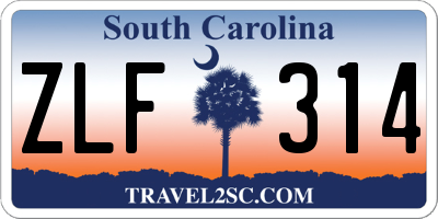 SC license plate ZLF314