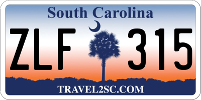 SC license plate ZLF315