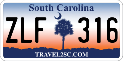 SC license plate ZLF316