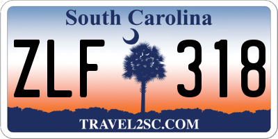 SC license plate ZLF318