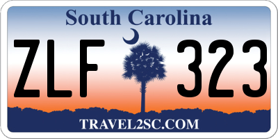 SC license plate ZLF323