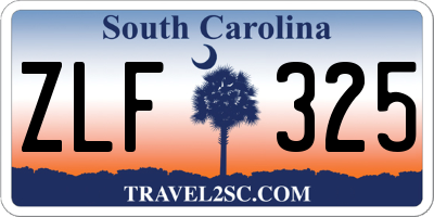 SC license plate ZLF325
