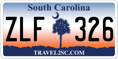 SC license plate ZLF326