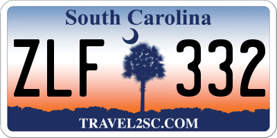 SC license plate ZLF332