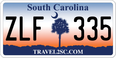 SC license plate ZLF335