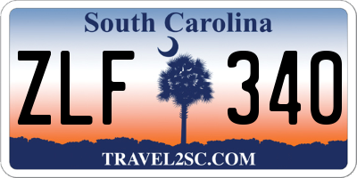 SC license plate ZLF340