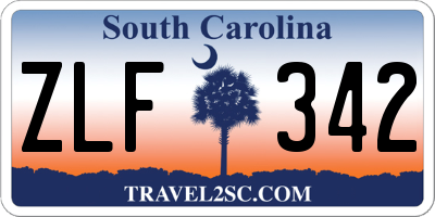 SC license plate ZLF342