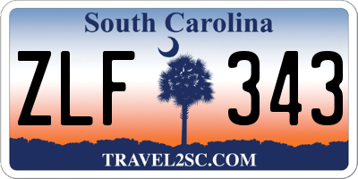 SC license plate ZLF343