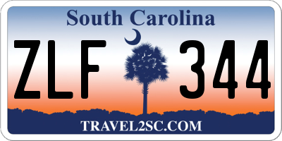 SC license plate ZLF344