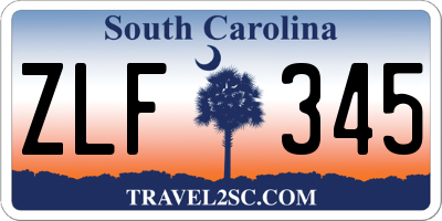 SC license plate ZLF345
