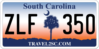 SC license plate ZLF350
