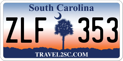 SC license plate ZLF353