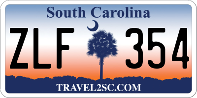 SC license plate ZLF354