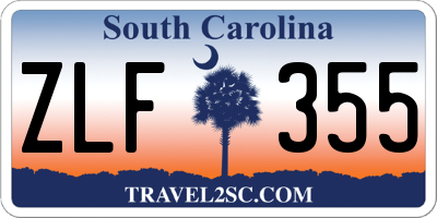 SC license plate ZLF355