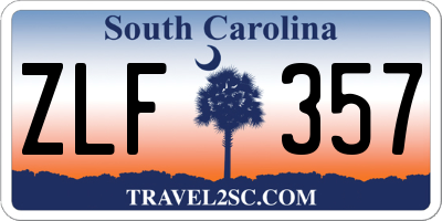 SC license plate ZLF357