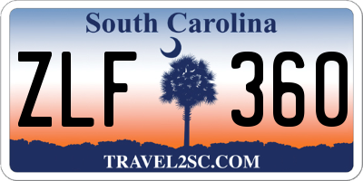 SC license plate ZLF360