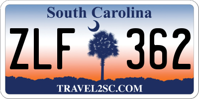 SC license plate ZLF362