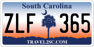 SC license plate ZLF365