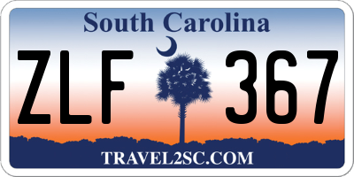 SC license plate ZLF367