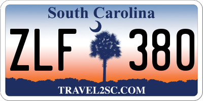 SC license plate ZLF380