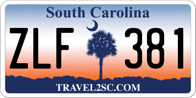 SC license plate ZLF381