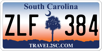 SC license plate ZLF384