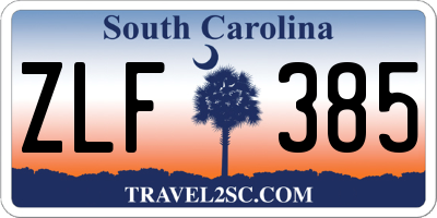 SC license plate ZLF385
