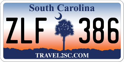 SC license plate ZLF386