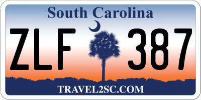 SC license plate ZLF387