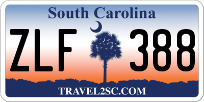 SC license plate ZLF388