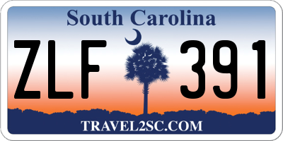 SC license plate ZLF391