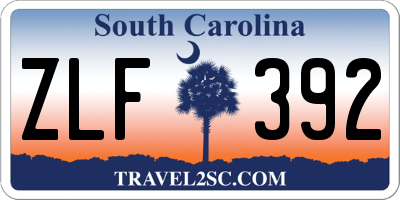 SC license plate ZLF392