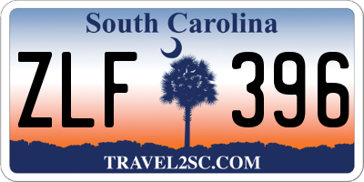 SC license plate ZLF396