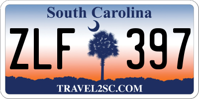 SC license plate ZLF397