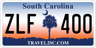 SC license plate ZLF400
