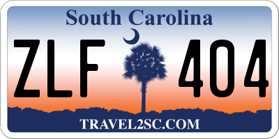 SC license plate ZLF404