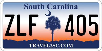 SC license plate ZLF405