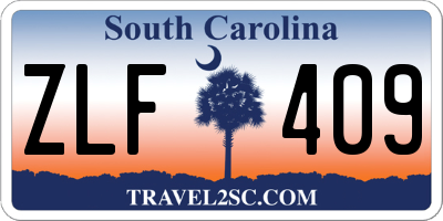SC license plate ZLF409