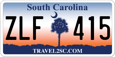 SC license plate ZLF415