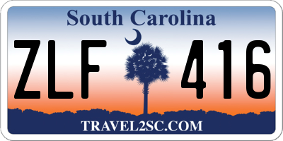 SC license plate ZLF416