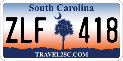 SC license plate ZLF418